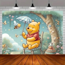 40% OFF: Pooh in Chair 5 Foot FABRIC Backdrop